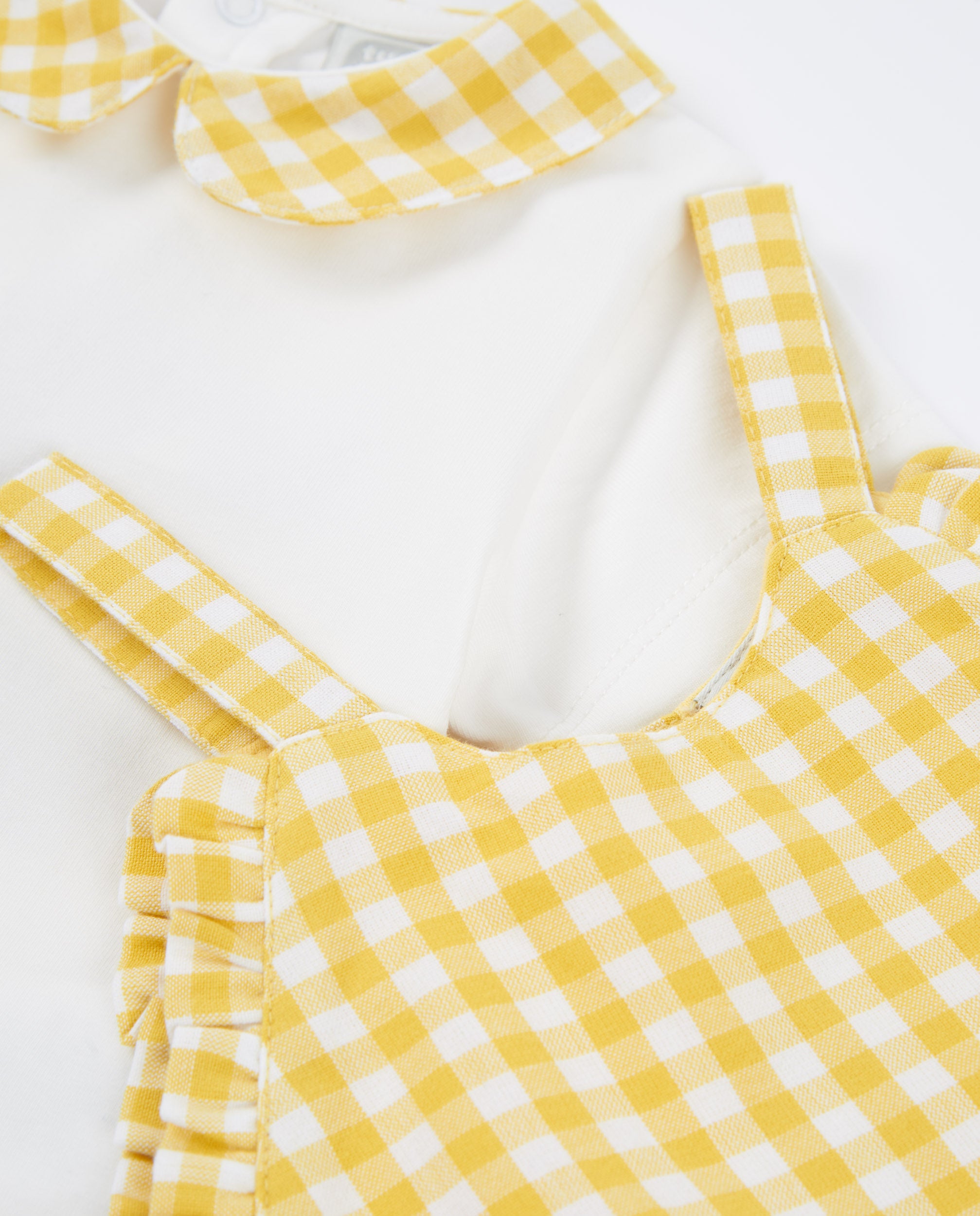 TucTuc Completi Completo neonata giallo vichy 2 pezzi