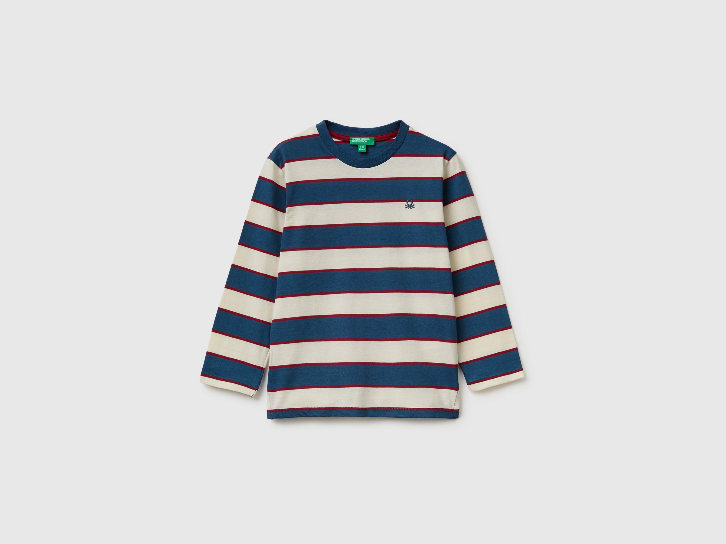 United Colors of Benetton T-Shirt Righe Cotone Bio Bimbo Taglia 104