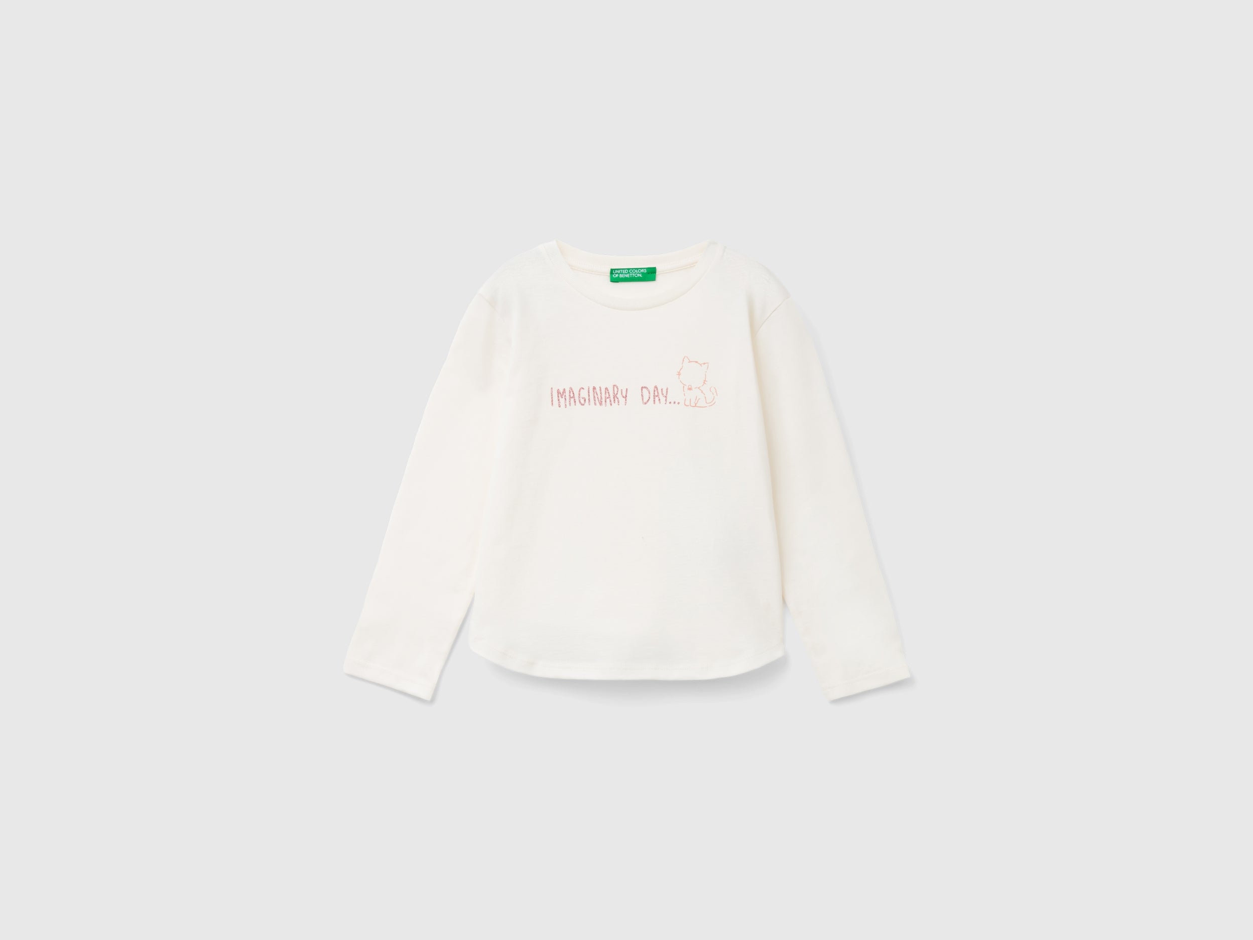 Benetton T-Shirts and Tops t-shirt cotone bio 104 stampa glitter