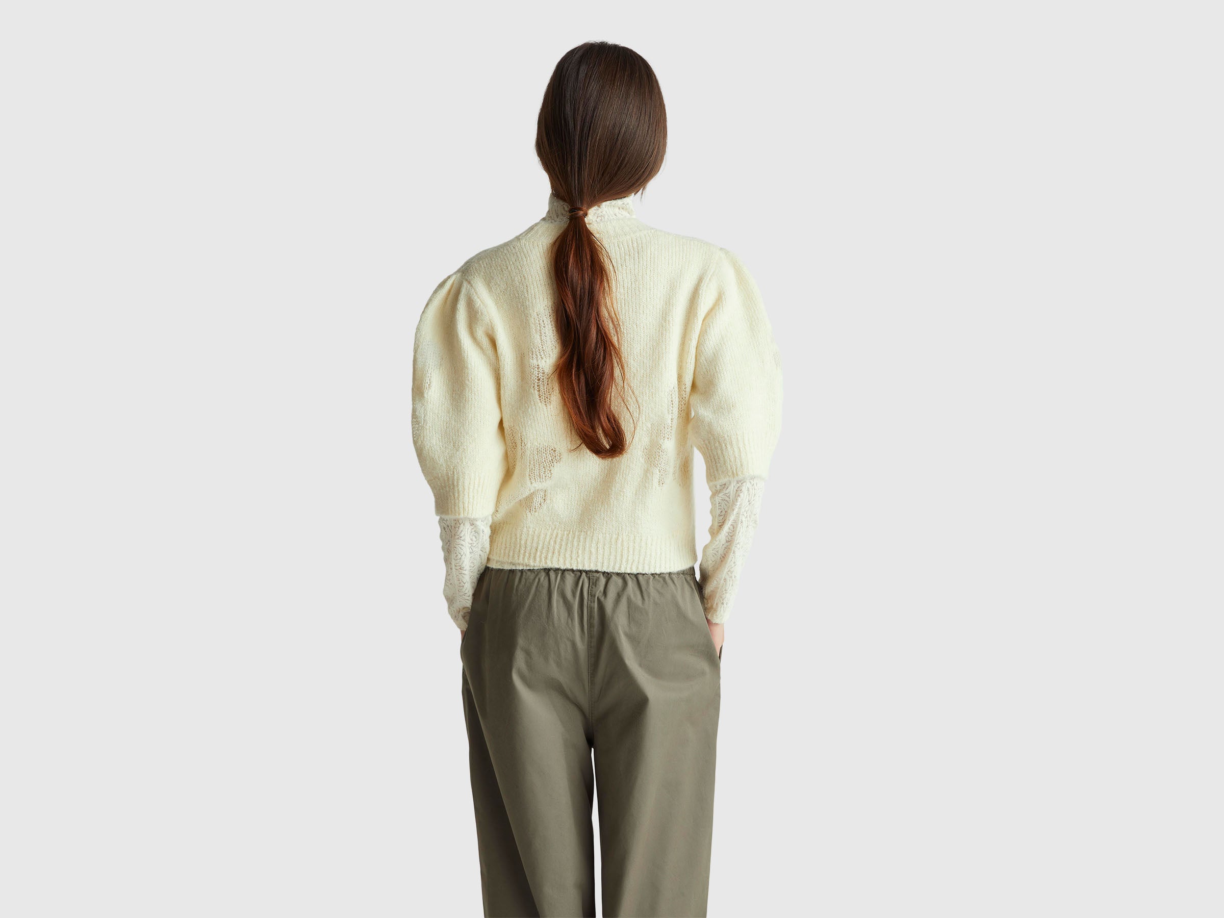 United Colors of Benetton Maglione Mohair e Lana Floreale