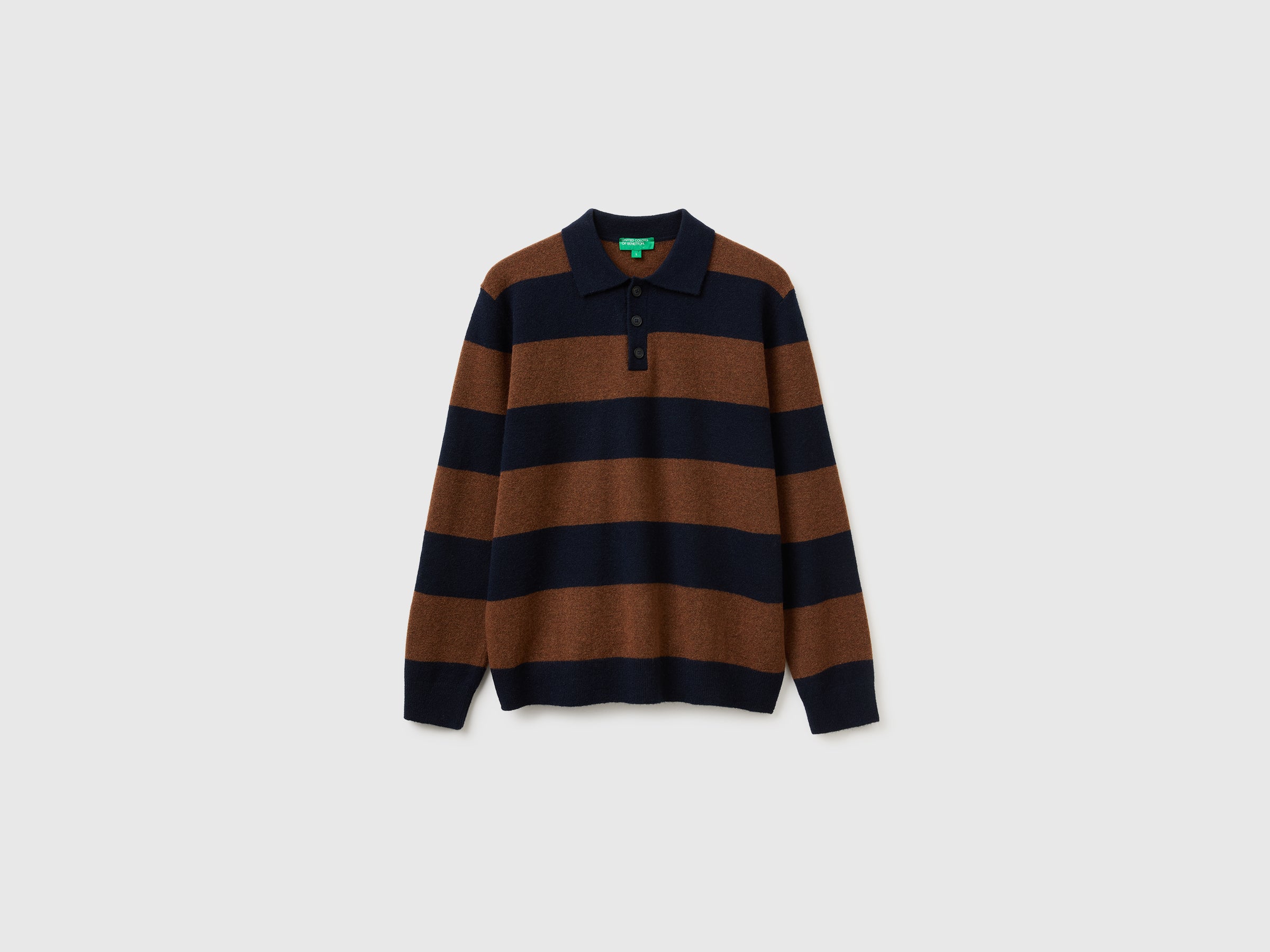 Benetton Sweaters polo maglione lana righe S