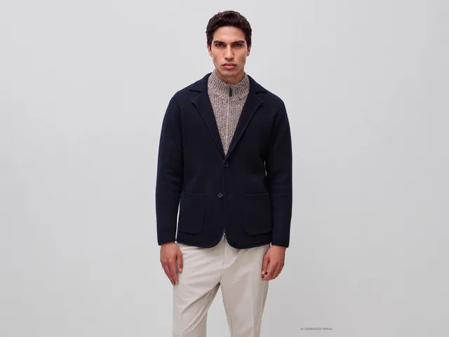 United Colors of Benetton Blazer giacca lana bollita due bottoni