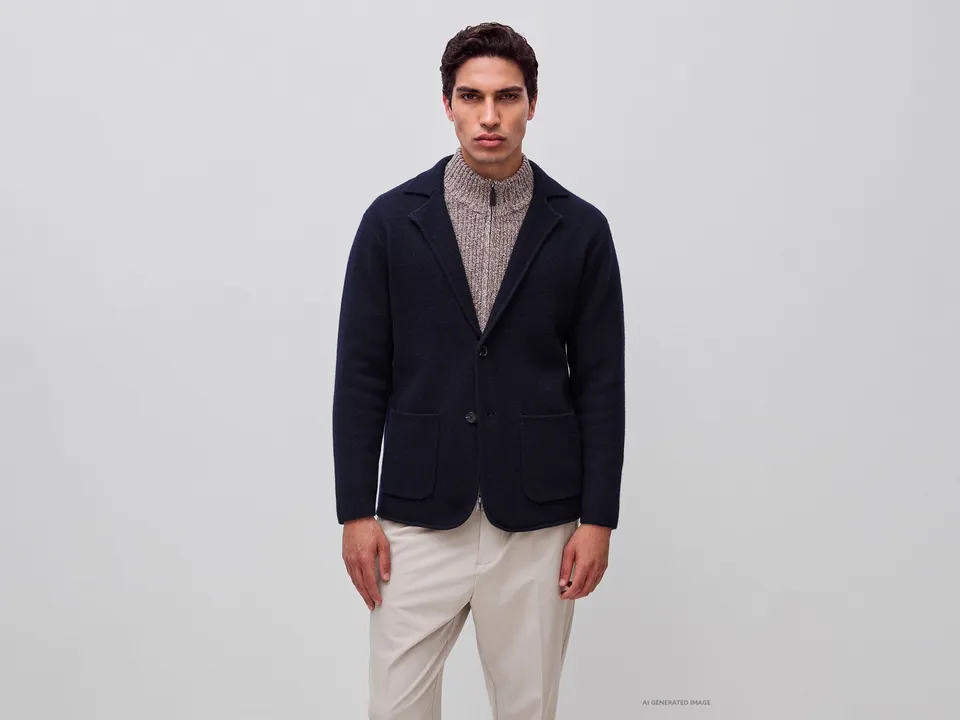 United Colors of Benetton Blazer giacca lana bollita due bottoni