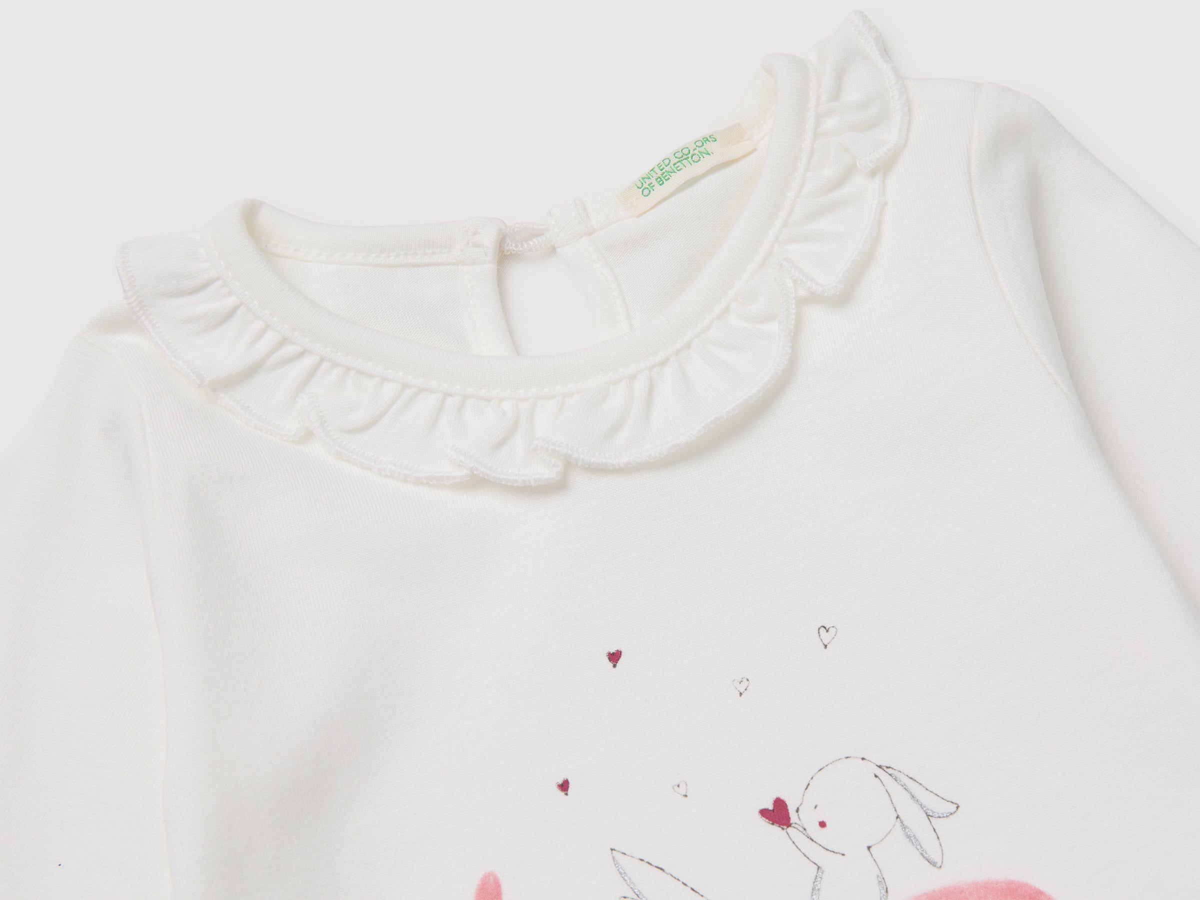 United Colors of Benetton Maglietta Neonata Cotone Volant Stampa