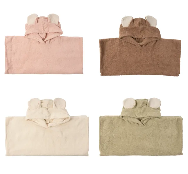 Woolly Organic After Bath poncho bimbo orecchie topo cotone bio