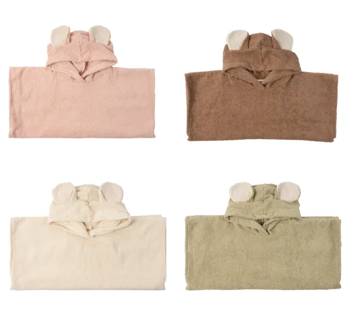 Woolly Organic After Bath poncho bimbo orecchie topo cotone bio
