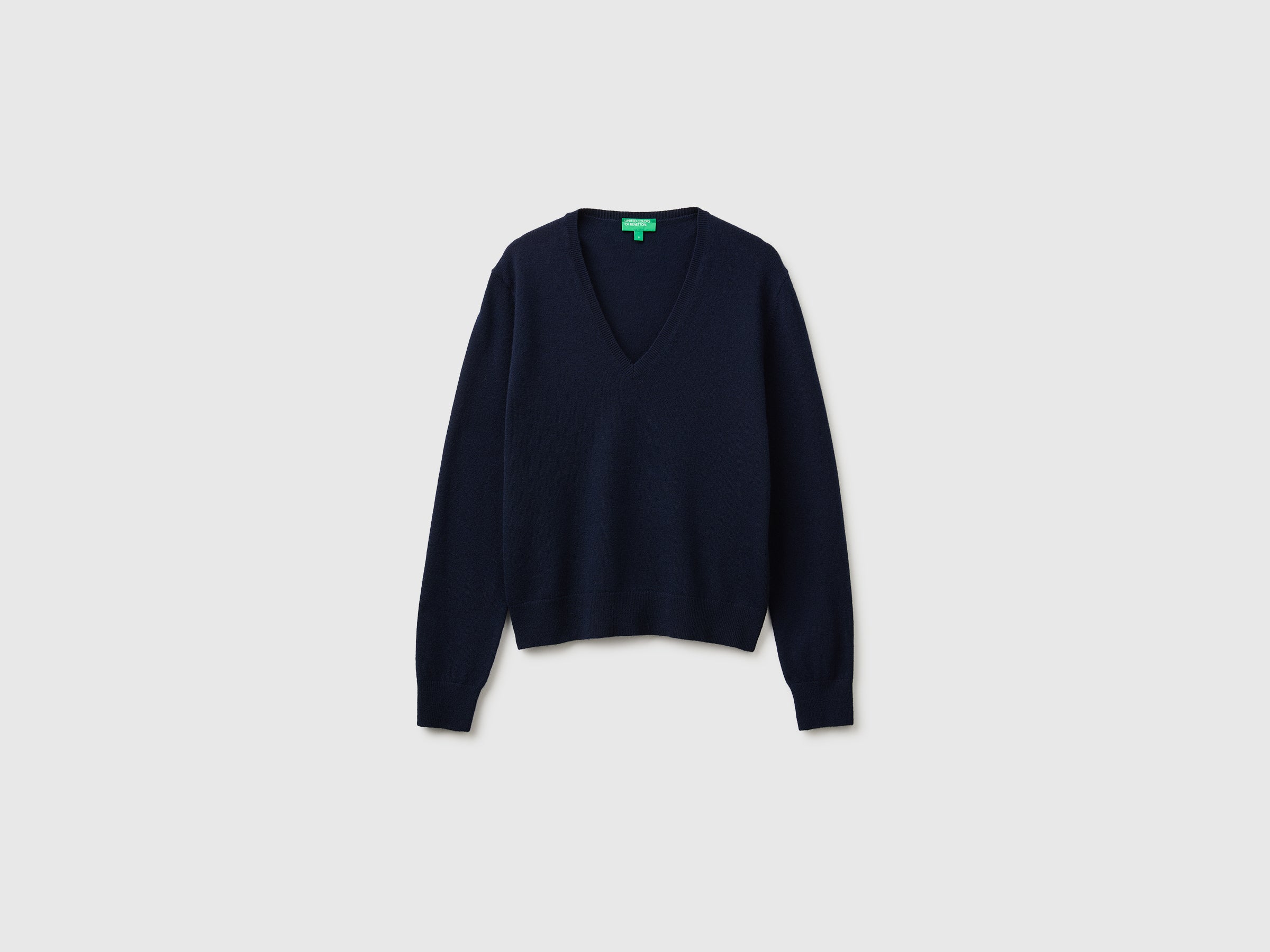 United Colors of Benetton Maglione Lana Merino Scollo V Blu