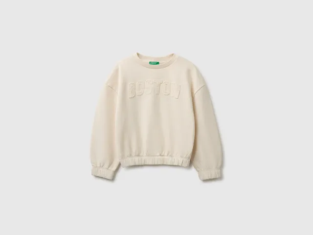 United Colors of Benetton felpa cotone ricamo donna taglia S