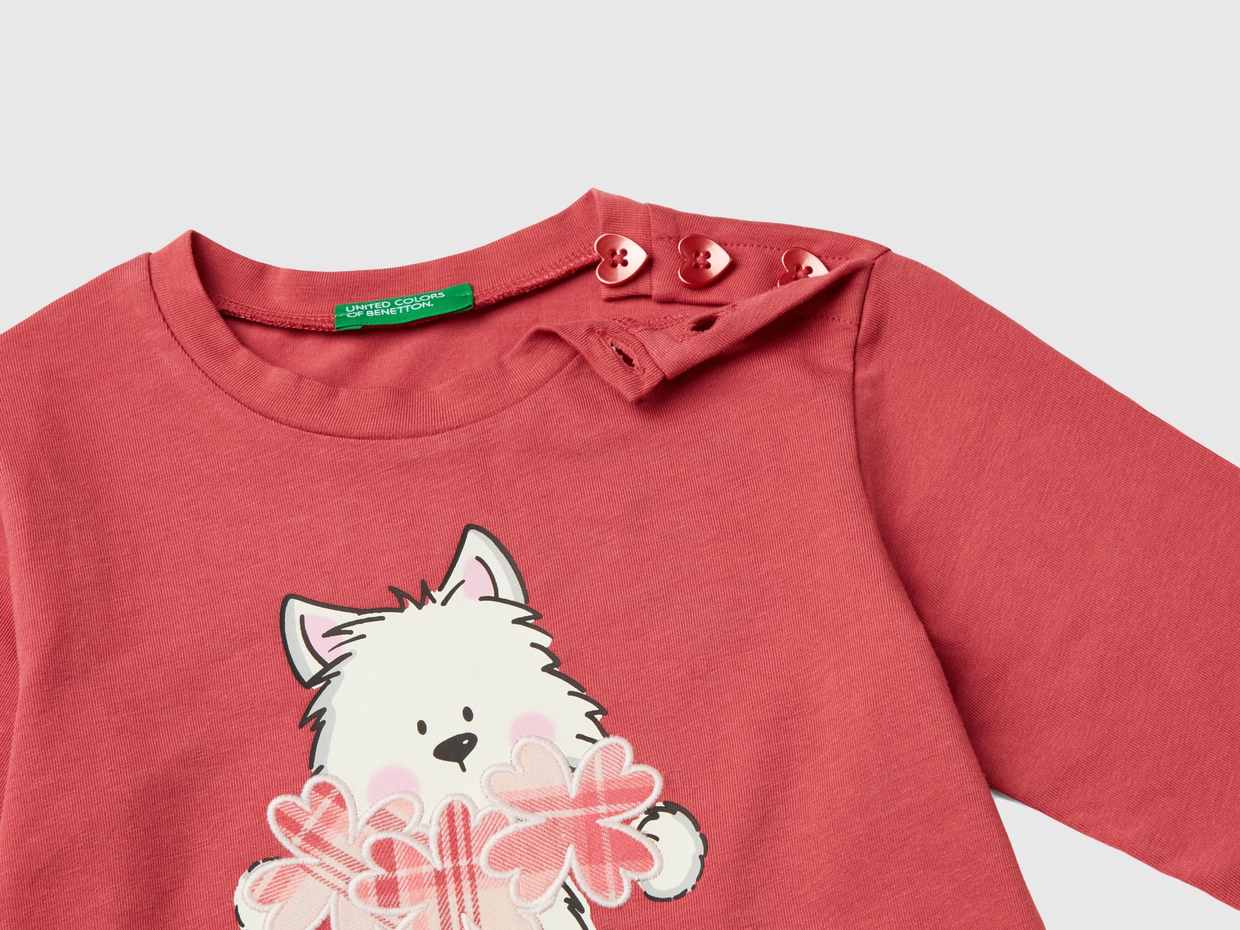 United Colors of Benetton T-shirt manica lunga cotone stampa animale 104