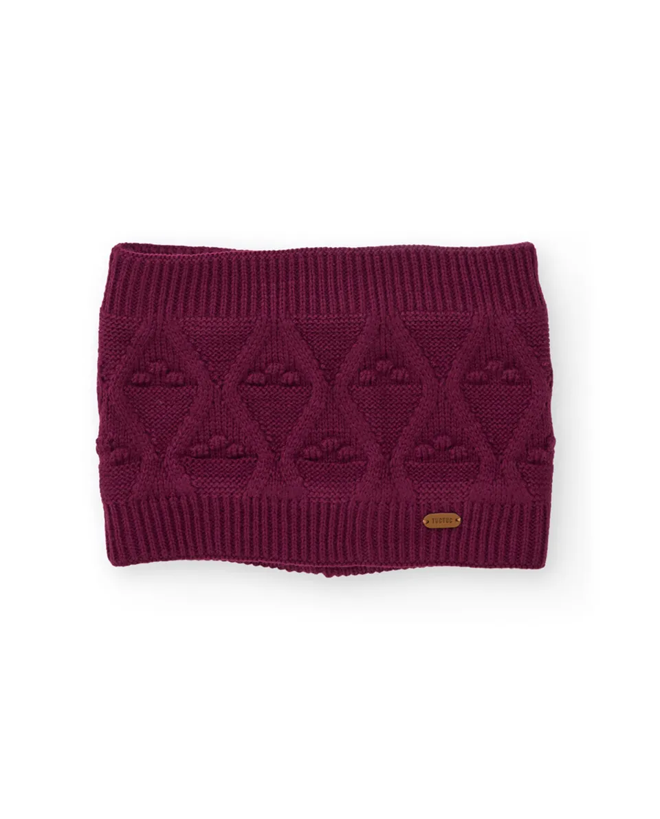 TucTuc Accessori Scaldacollo Bambina Bordeaux Maglia Unica