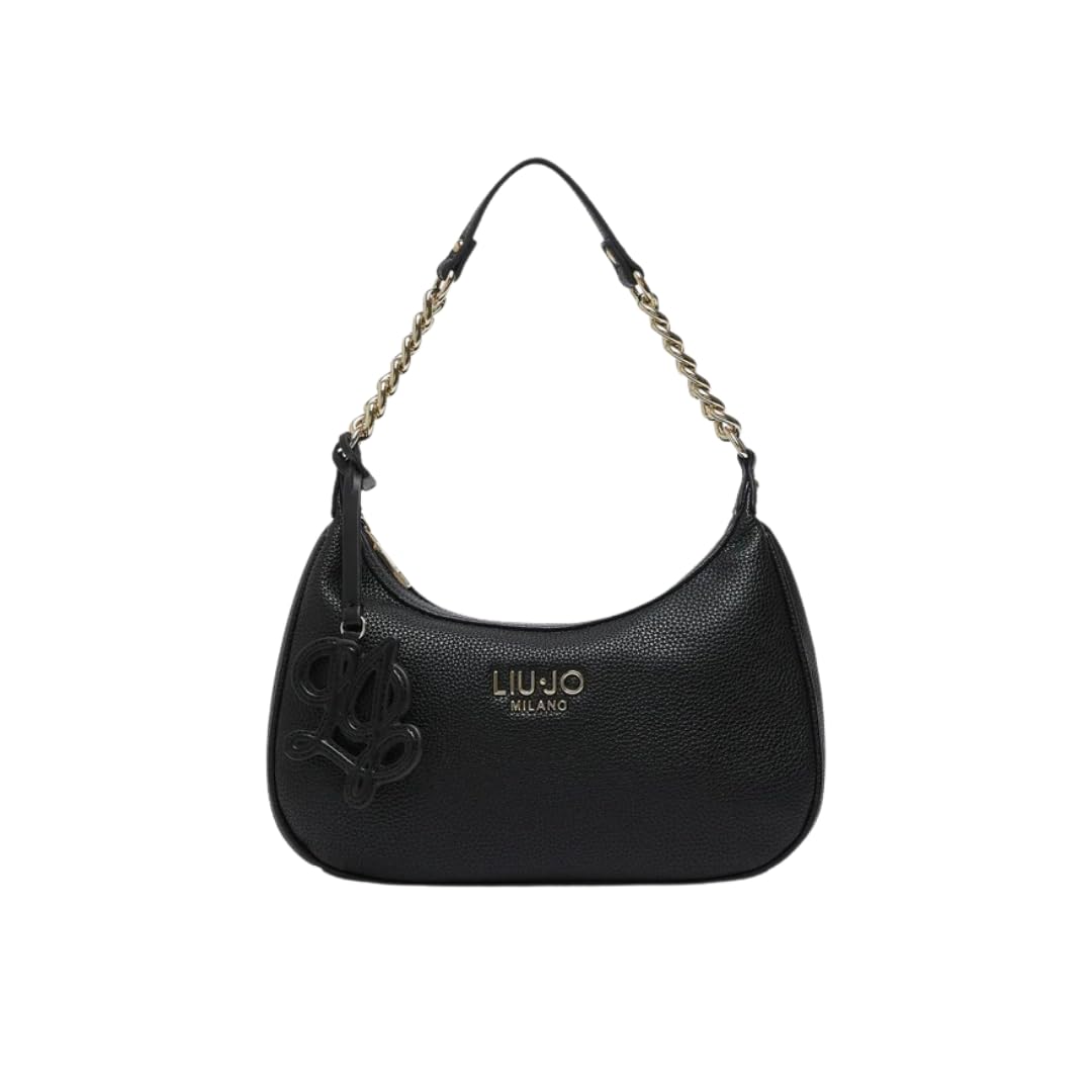 Liu Jo Jeans AF6207 ES039 Borsa Hobo Nera Similpelle