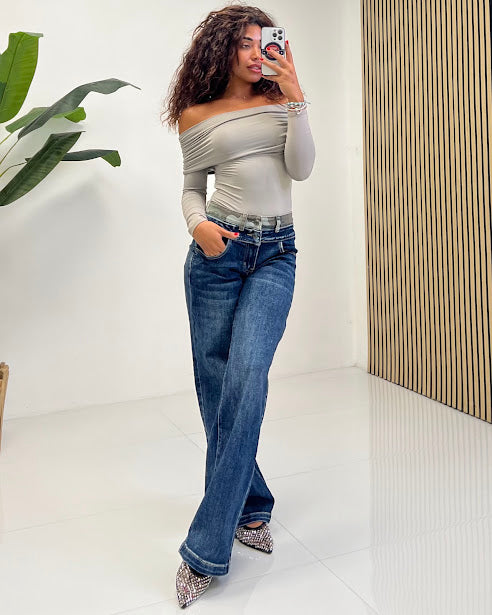 Sottosopra JEYW1908 jeans palazzo donna mimetico M