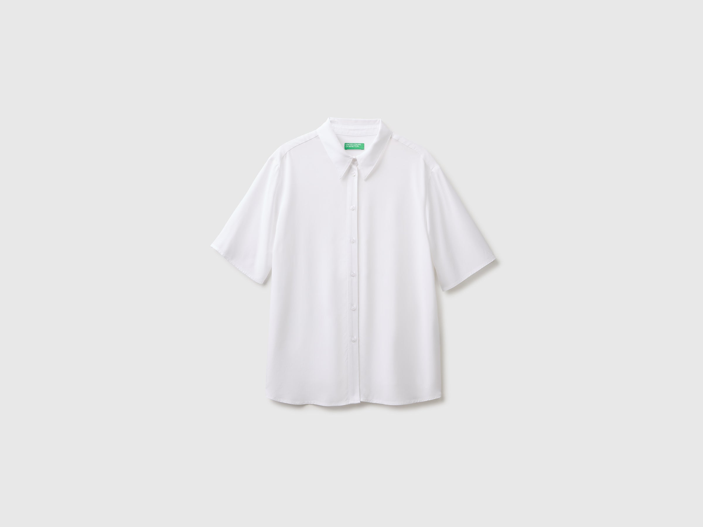 United Colors of Benetton Camicia Viscosa Manica 3/4 Tinta Unita