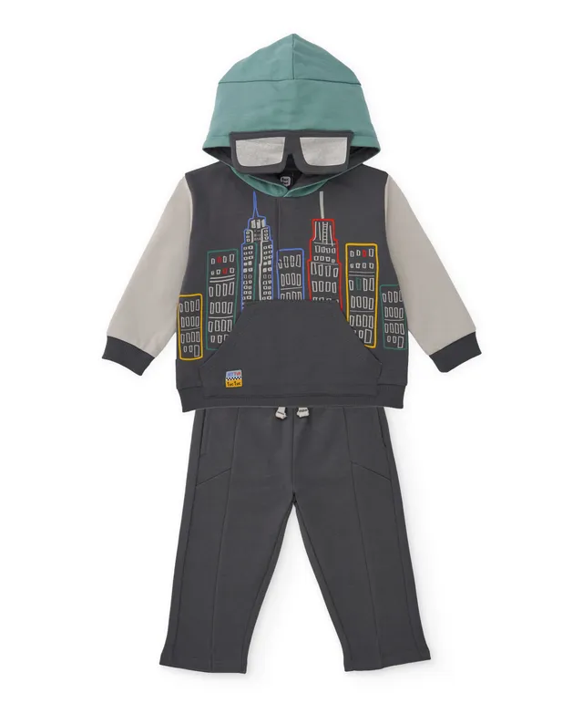 TucTuc Completi Tuta bambino felpa cappuccio grigio