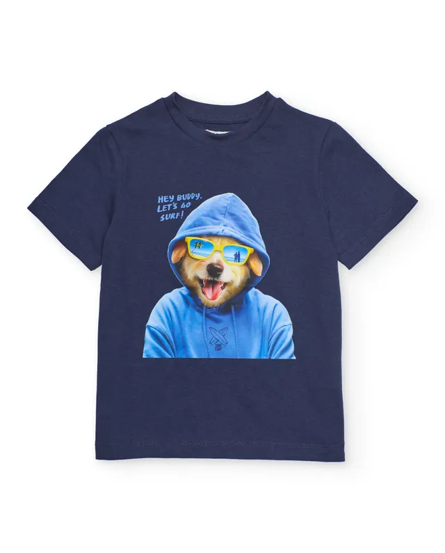 TucTuc Magliette T-shirt bambino stampa cane navy cotone