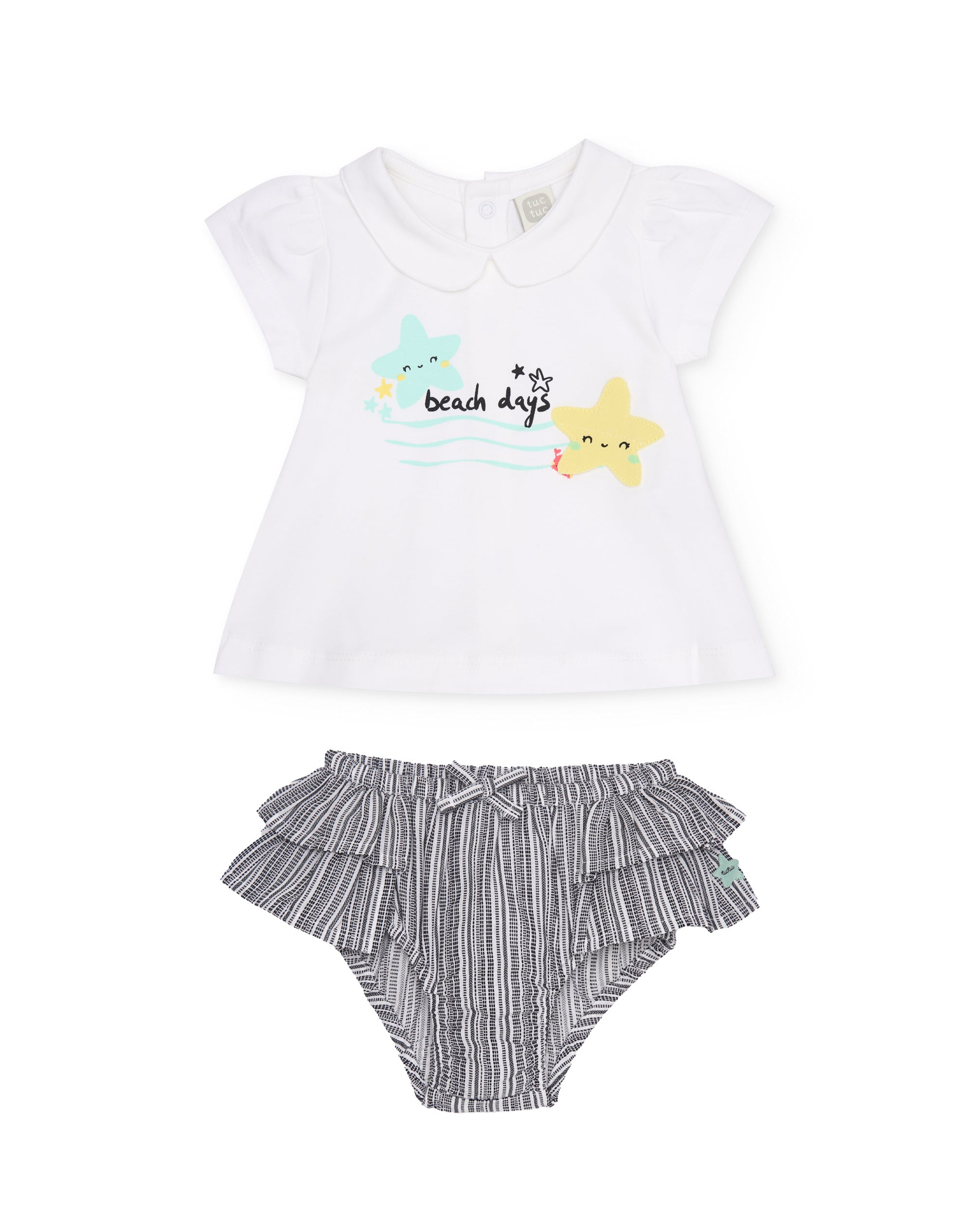 TucTuc Completi completino bimba bianco righe