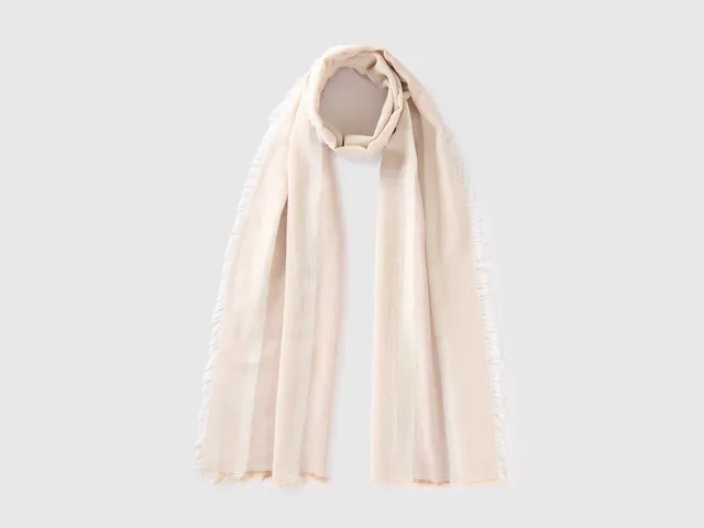 United Colors of Benetton Striped Scarf sciarpa a righe OS viscosa cotone