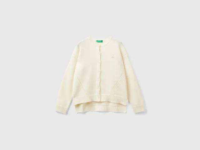 United Colors of Benetton Cardigan Logo Strass Lana taglia M