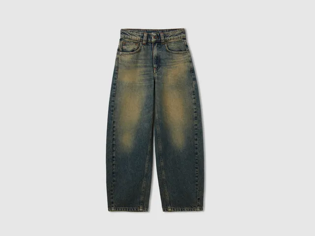 United Colors of Benetton Jeans Barrel Fit Jeans Vintage Cotone XS-XXL