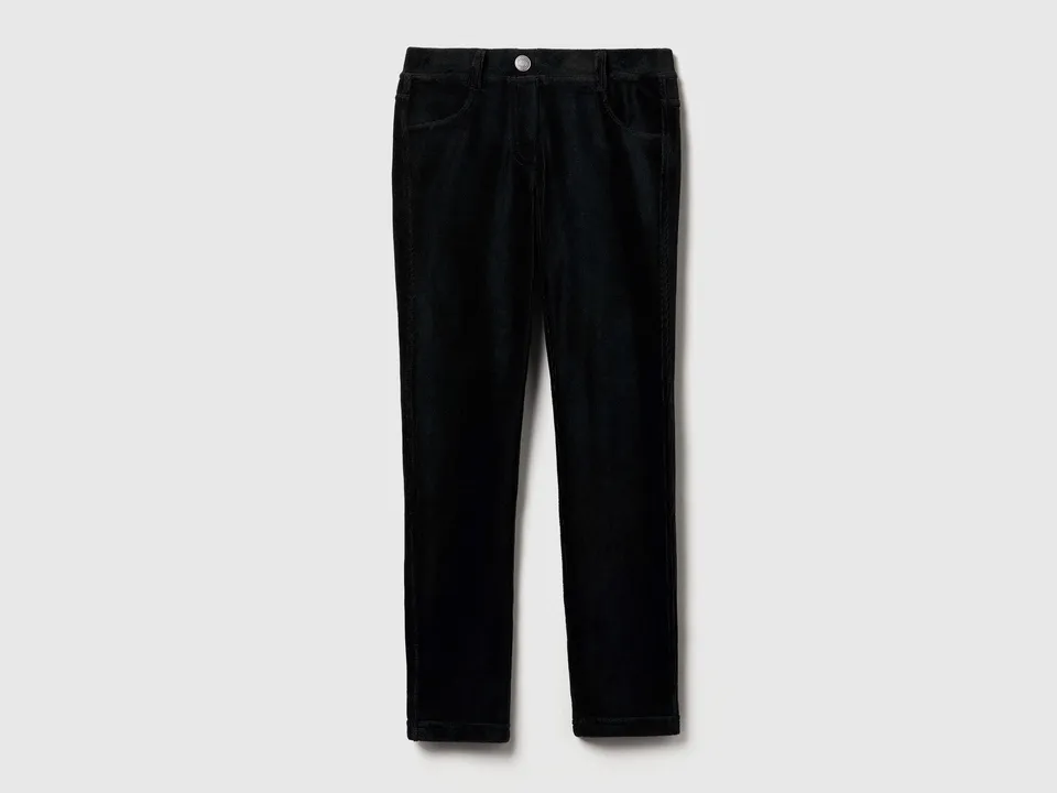 Benetton Pantaloni Ciniglia Super Skinny Cotone Stretch