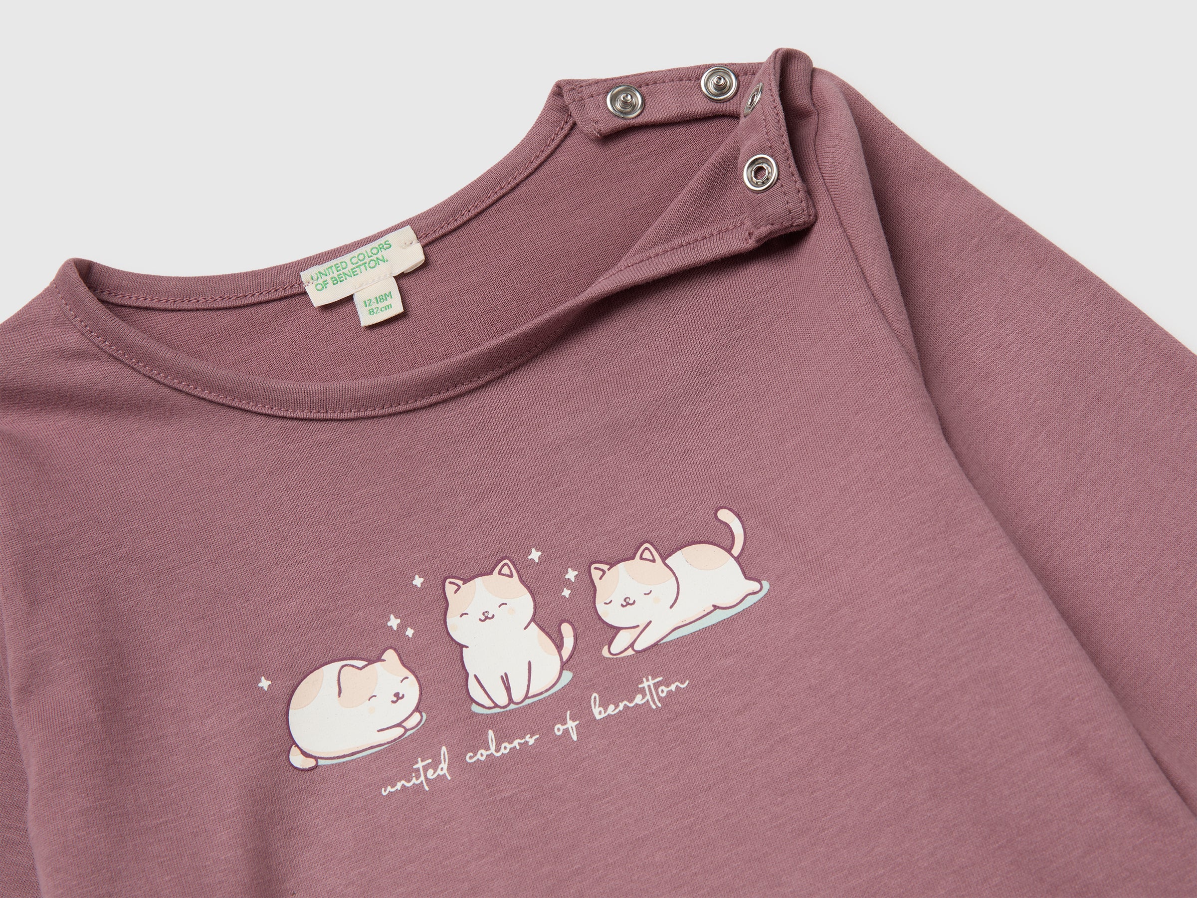 Benetton T-Shirt Neonato Animali Cotone Bio 68