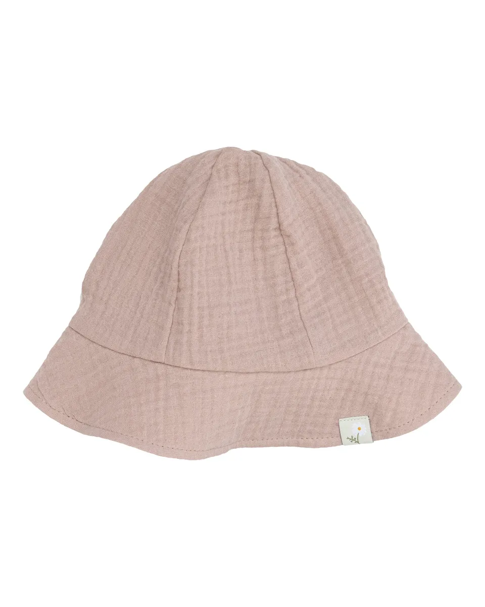 Woolly Organic Kids Hats Sun Hat cappello sole Rose Clay mussola cotone