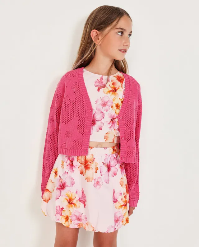 TucTuc Maglioni cardigan traforato bimba fucsia 4 anni