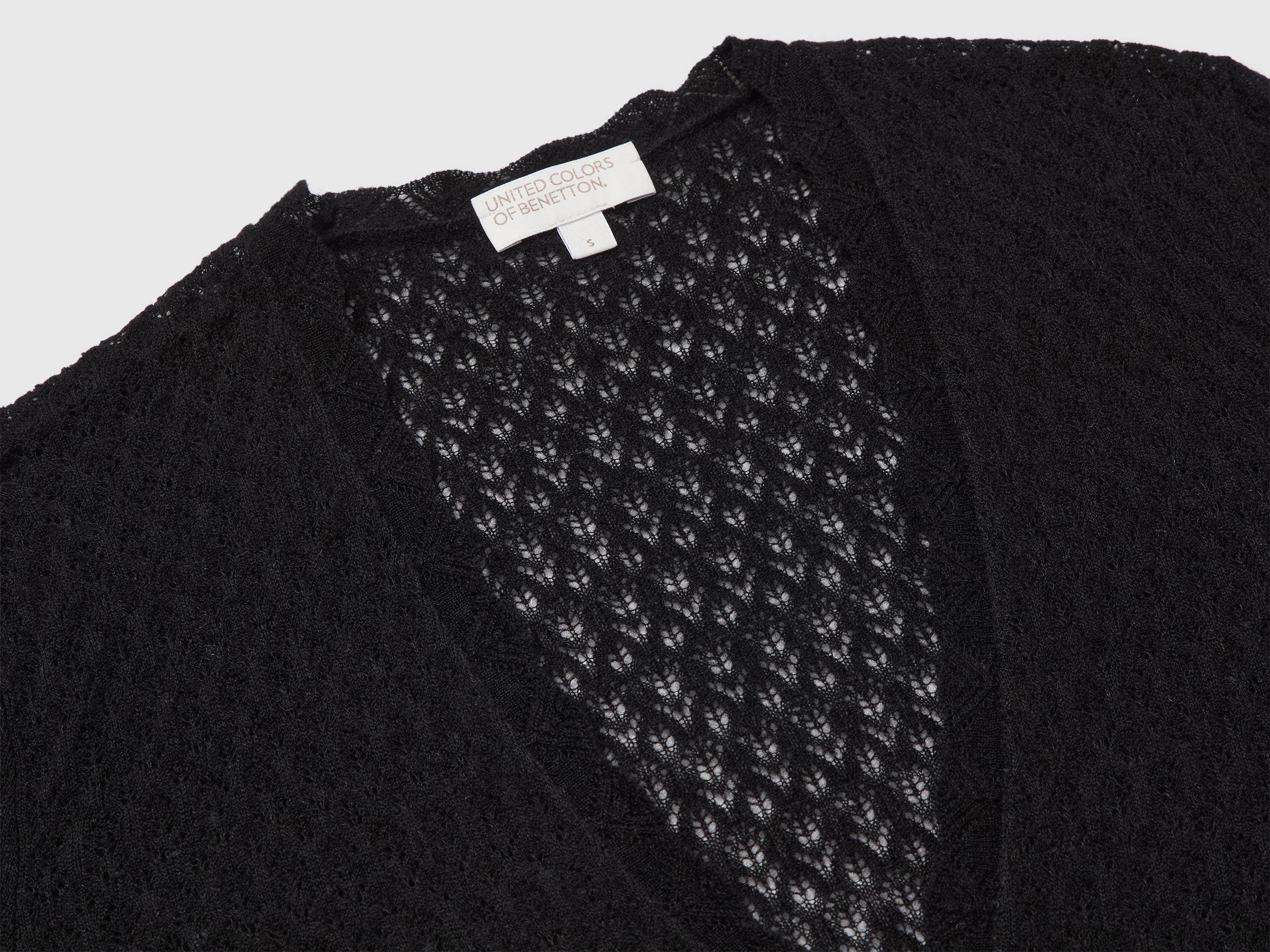 United Colors of Benetton Cardigan Traforato Lana Ultraleggera Donna