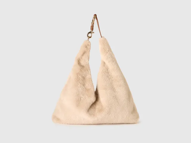 United Colors of Benetton Hobo bag pelliccia sintetica OS