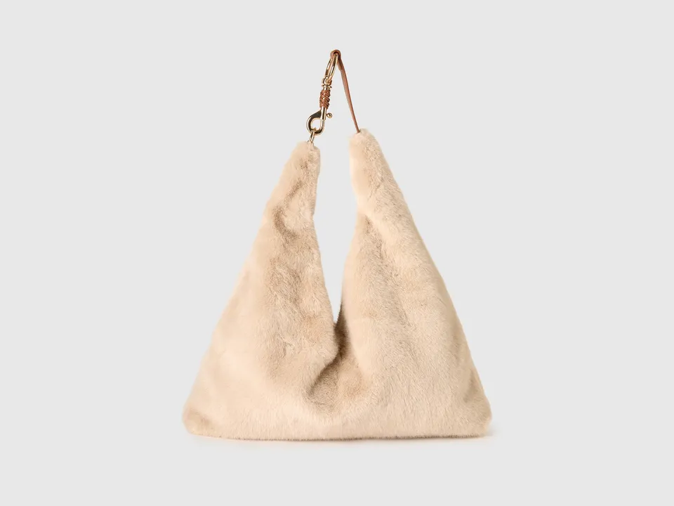 United Colors of Benetton Hobo bag pelliccia sintetica OS