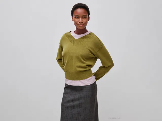United Colors of Benetton Maglione Scollo V Cashmere M