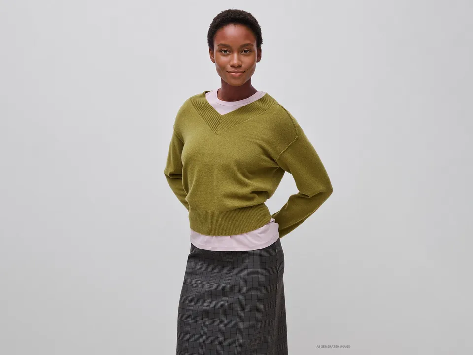 United Colors of Benetton Maglione Scollo V Cashmere M