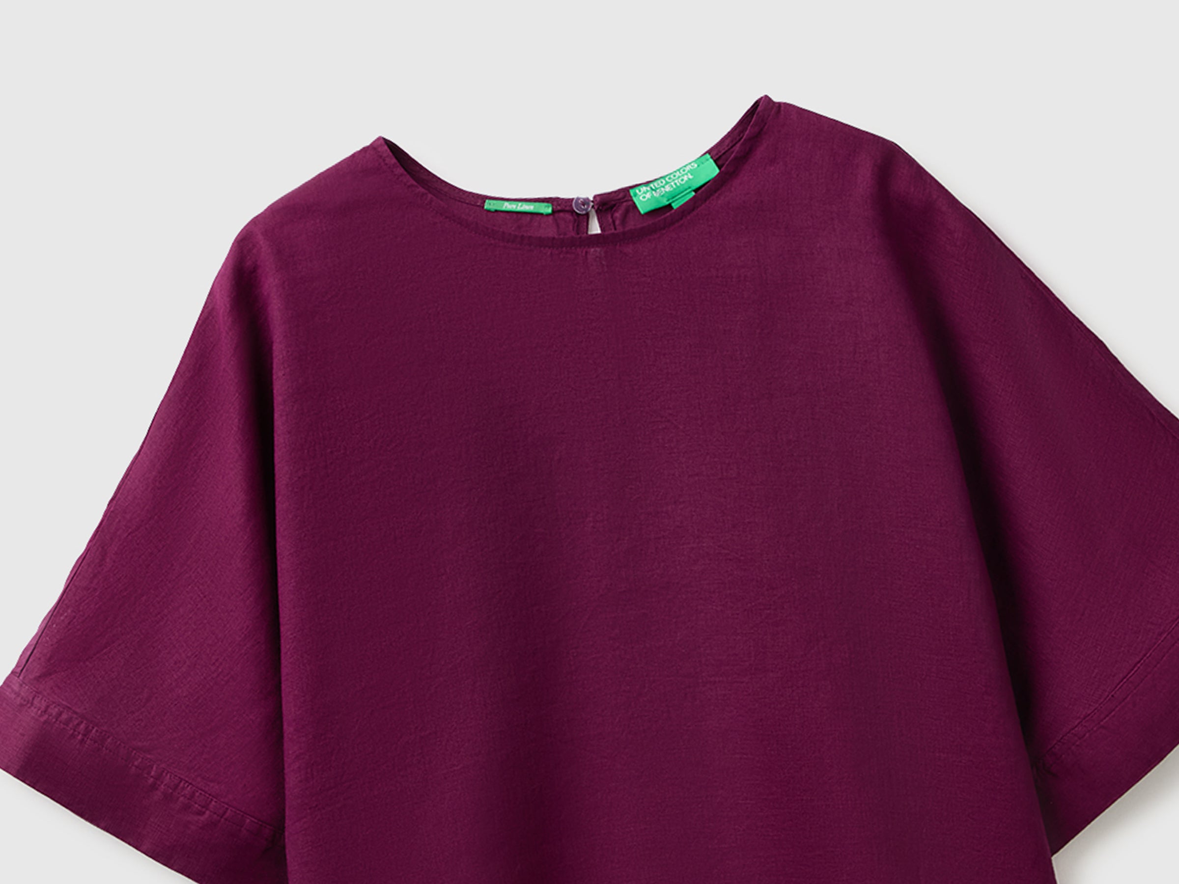 United Colors of Benetton Blusa Lino Girocollo Manica Kimono M
