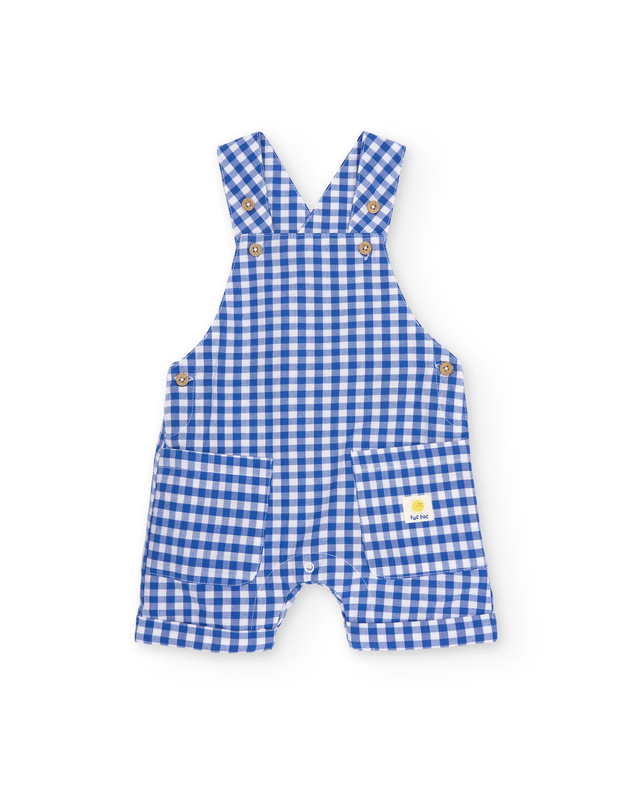 TucTuc Completi completino neonato blu vichy tasche cotone