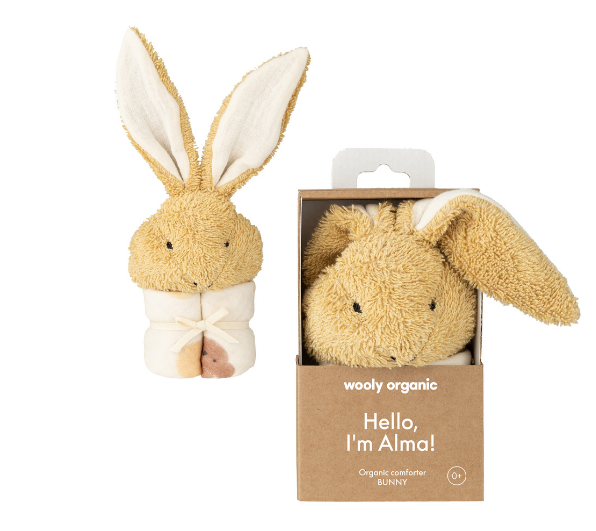 Woolly Organic Bunny dou dou mussola con peluche 40x40