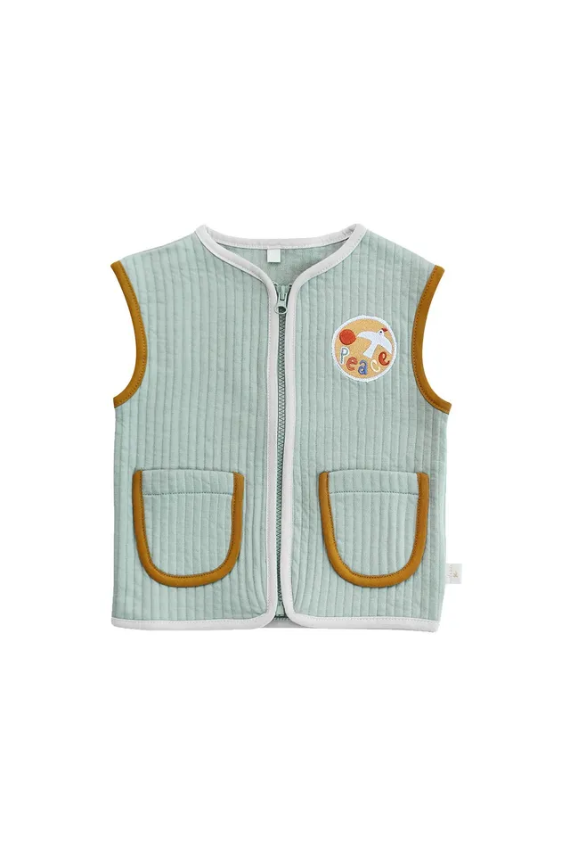 Kocarcia Miela Kids gilet trapuntato cotone verde 2-3 anni