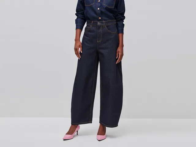 Benetton Barrel Jeans denim cotone rinse taglia 28