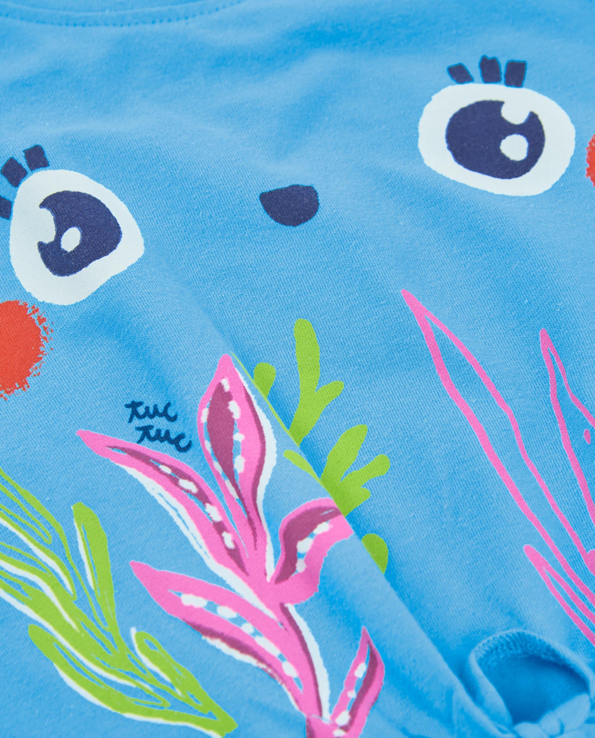 TucTuc Magliette T-Shirt Bambina Blu con Nodo