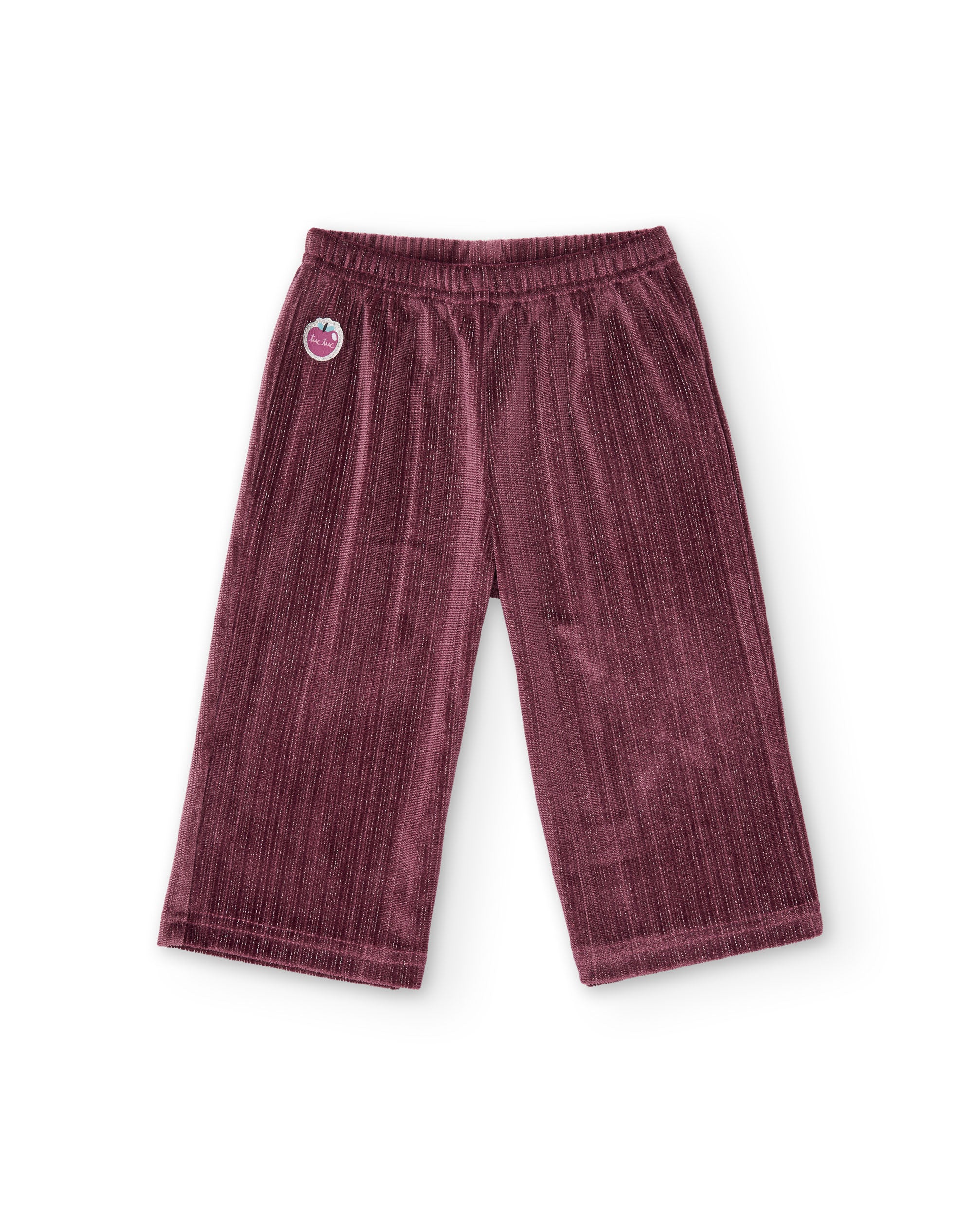 TucTuc Pantaloni Bambina Velluto Viola Vita Elastica