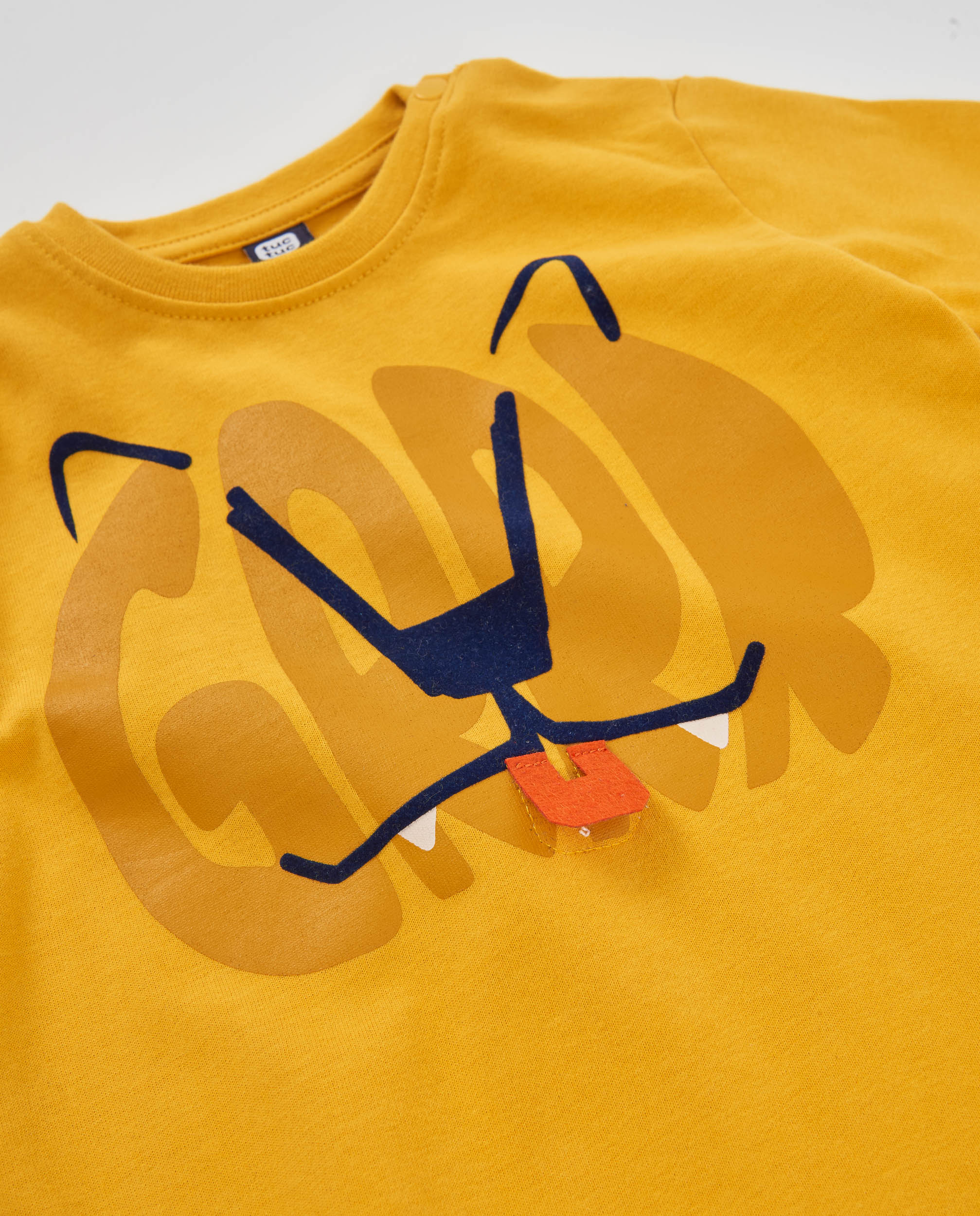TucTuc Magliette T-Shirt Bambino Gialla Tigre Cotone