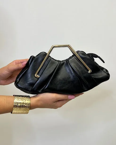 Sottosopra Pochette borsa fr9357 arricciata nero pezzo unico