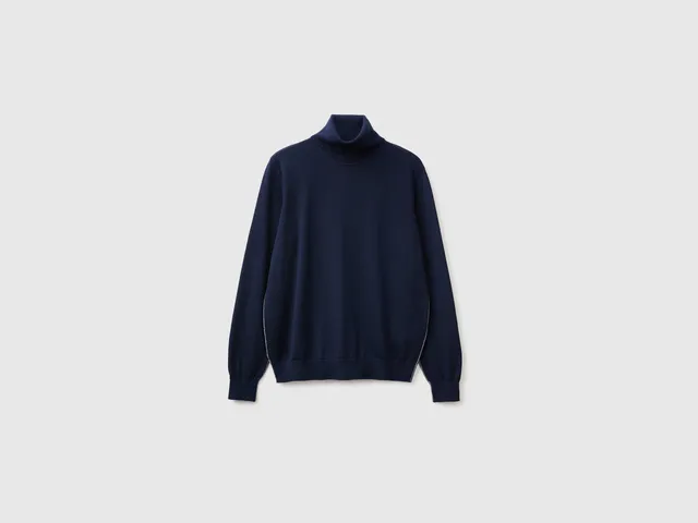 United Colors of Benetton Maglione Dolcevita Lana Merino Taglia M