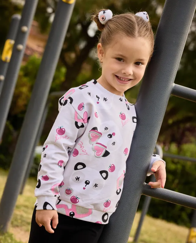 TucTuc Completi felpa bambina panda crudo con leggings