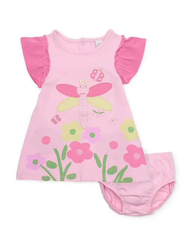 TucTuc Vestiti vestito neonata libellula rosa cotone