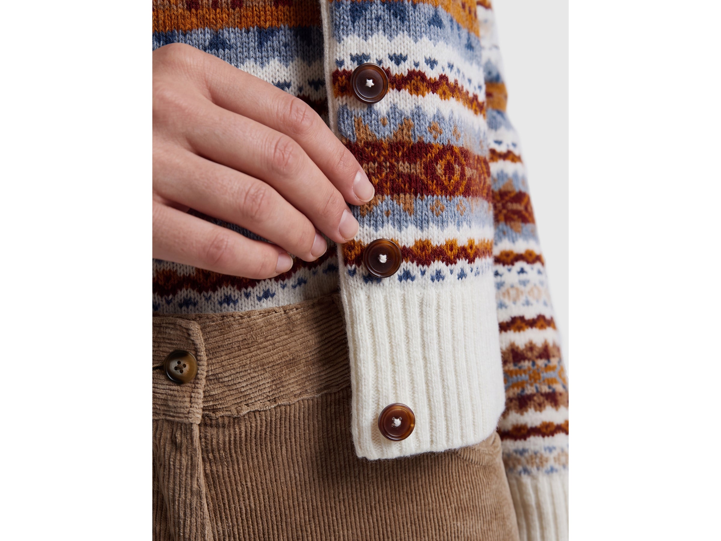 United Colors of Benetton Wool Blend Jacquard Cardigan donna lana M