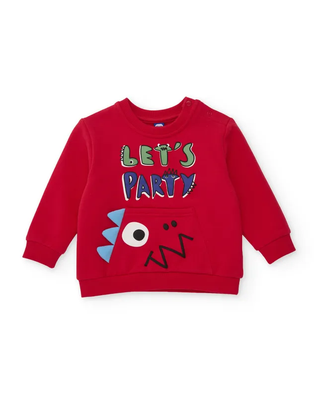TucTuc Felpe Bambino Rosso in Felpa con Scritta