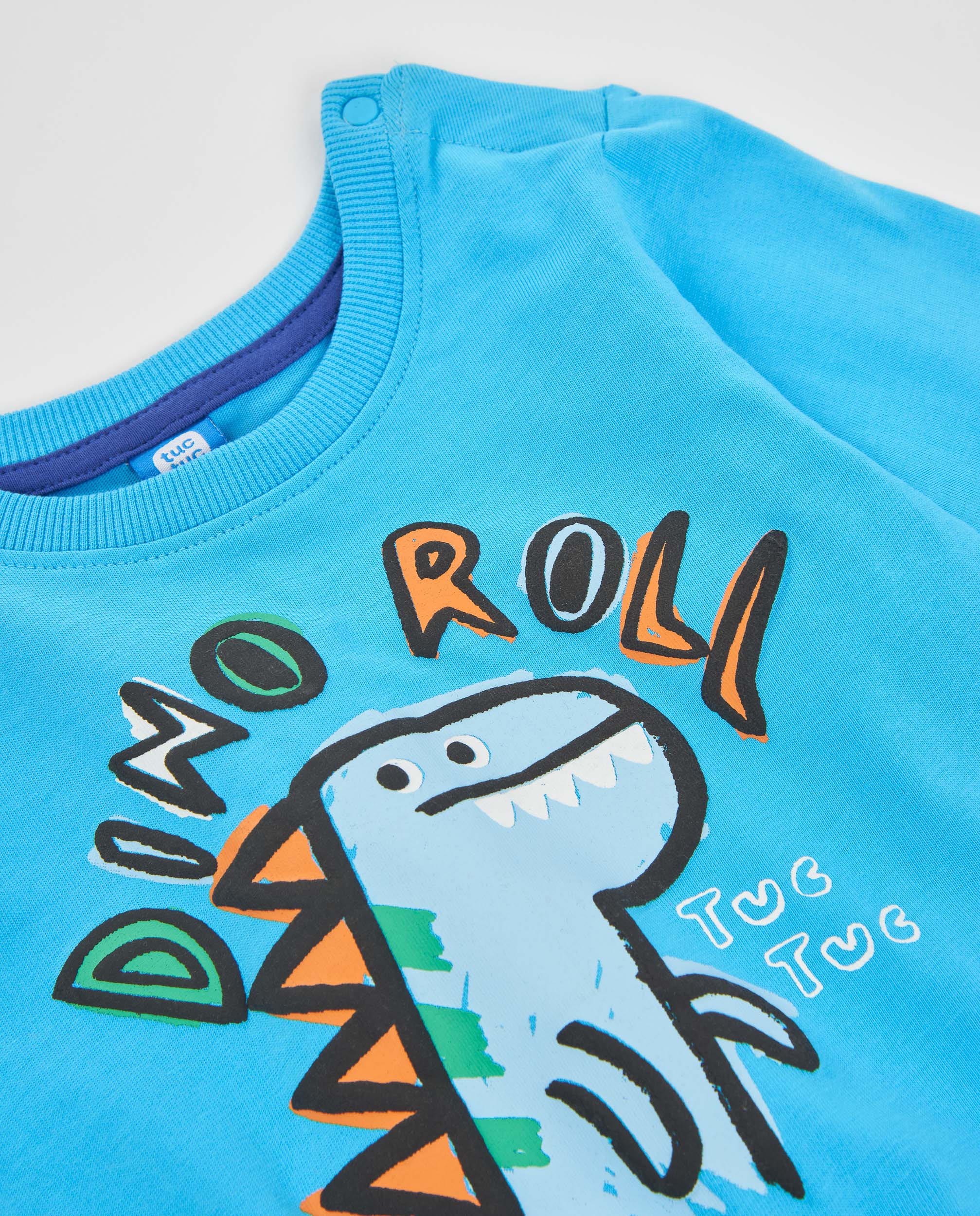 TucTuc Magliette T-Shirt Bambino Azzurra Dinosauro ML