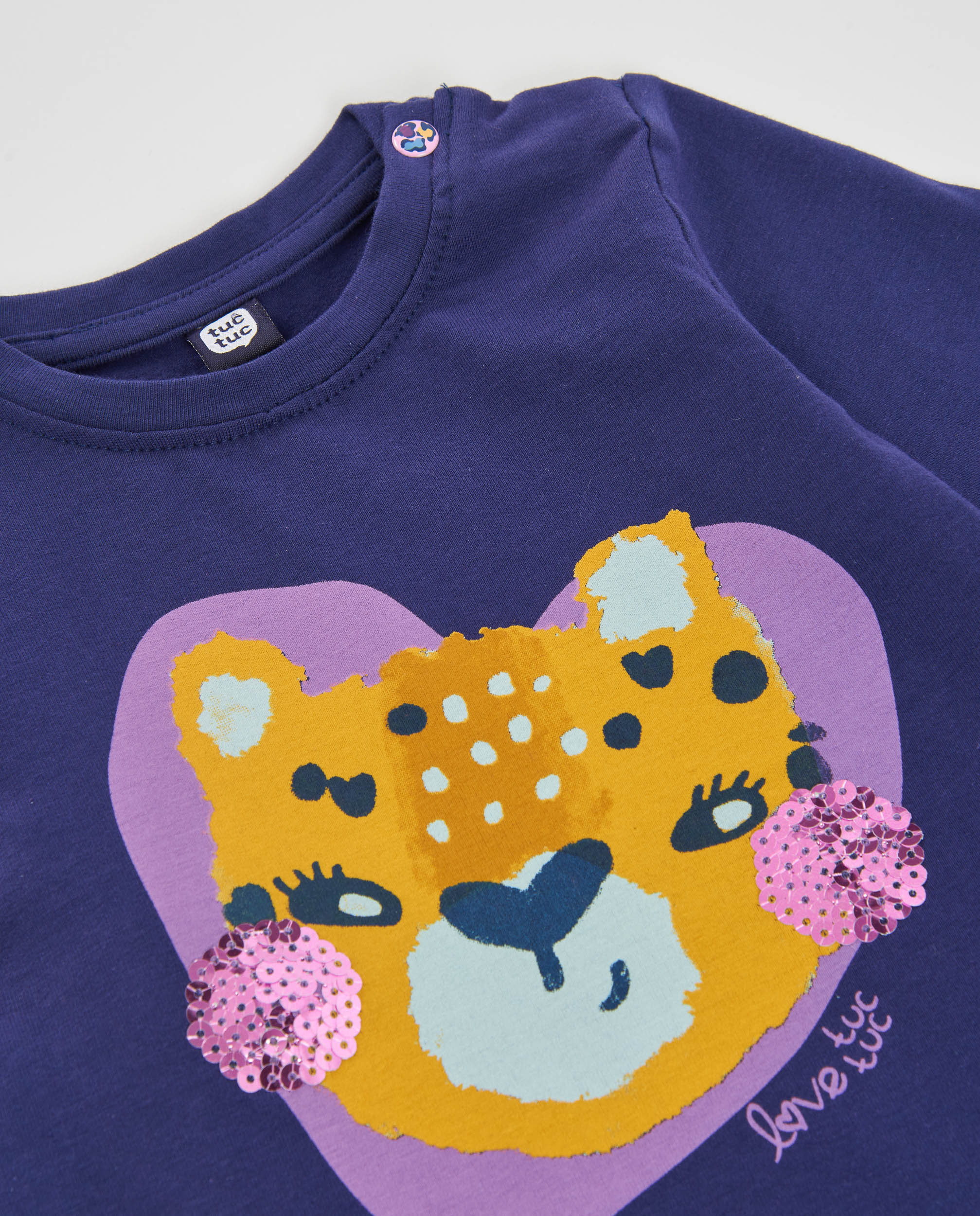 TucTuc Magliette jersey bambina blu maniche lunghe animaletto