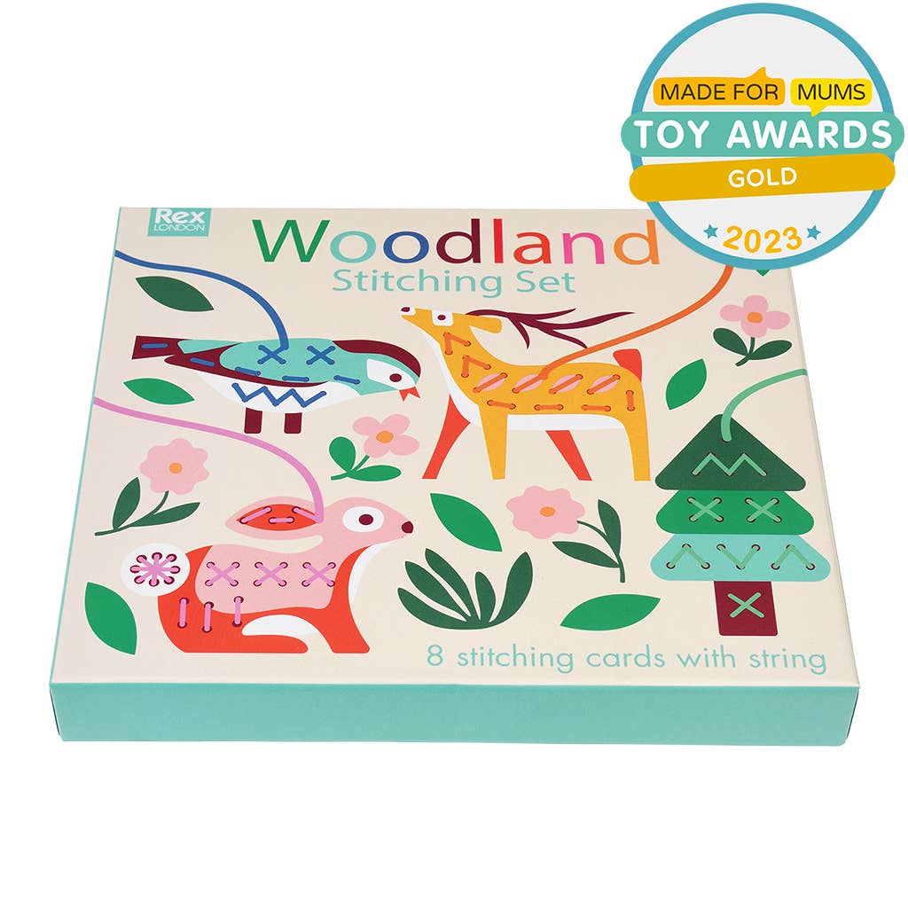 Rex London Woodland set cucito senza ago bambini 8 carte