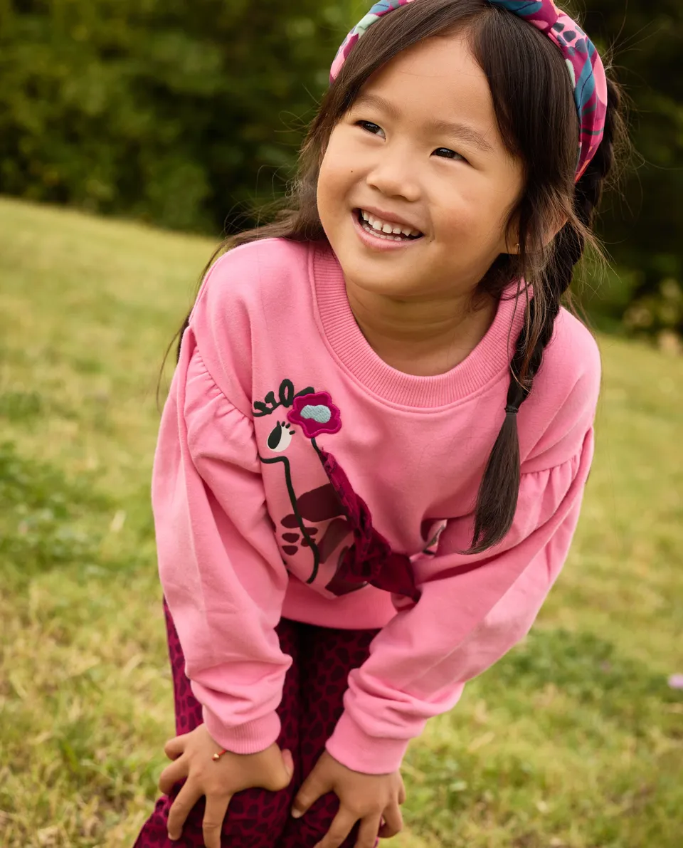 TucTuc Completi tuta bambina felpa rosa giraffa